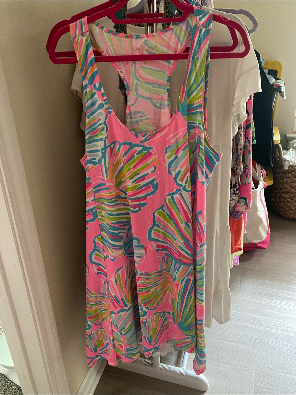 Lilly Pulitzer Pink Multicolor Shell-Print Sleeveless Dress